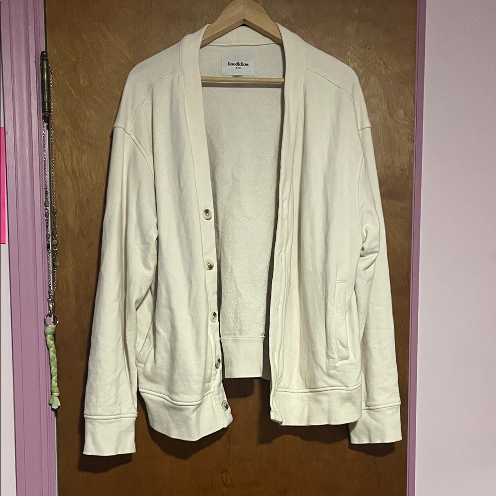 Goodfellow & Co Off-White Button-Up Cardigan